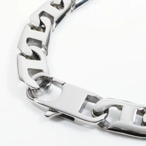 Vista 3 de Pulsera plana de acero inoxidable para hombre, 0.433 in, 8,5 pulgadas