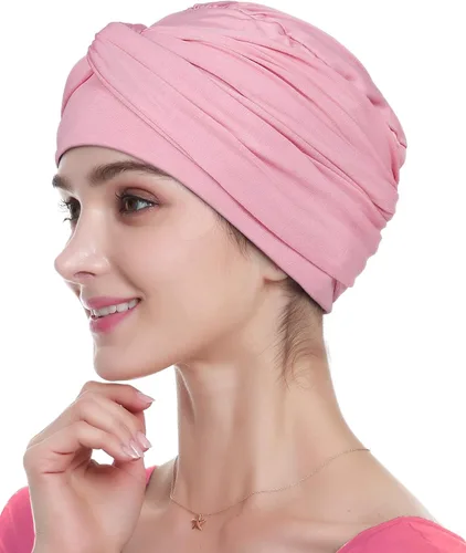 Vista 6 de Gorro de quimioterapia, sombrero de verano de bambú para mujer, turbante para la cabeza para mujer