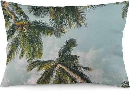 Vista 38 de Protector de almohada de playa con palmeras tropicales de 16 x 14 pulgadas, palmeras de playa, paisaje marino costero, decorativo, rectangular