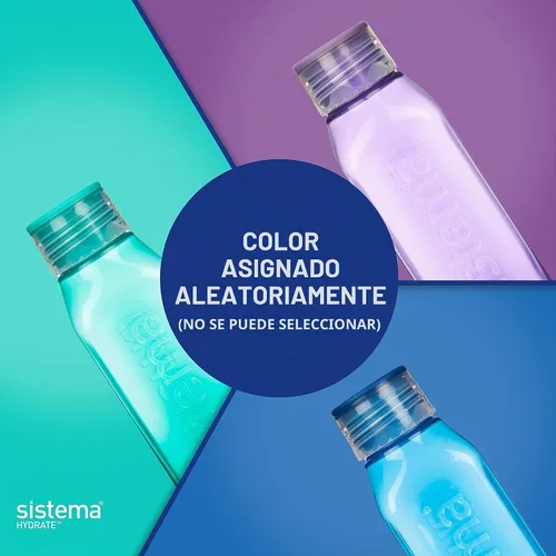 Vista 2 de Sistema Botella cuadrada apilable sin BPA, varios colores, 16.1 fl oz