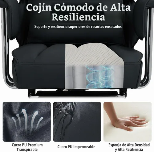 Vista 9 de DYHOME Silla de oficina de masaje reclinable, 500 libras, masaje de Negro