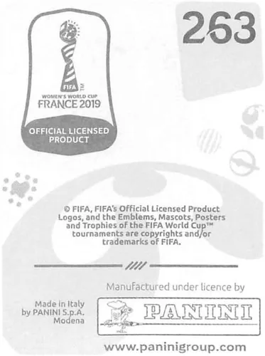 Vista 2 de Panini FIFA - Calcomanías para álbumes de la Copa Mundial Femenina de Francia 2019 (solo adhesivo individual) Fútbol #263 Lucy Staniforth England 2