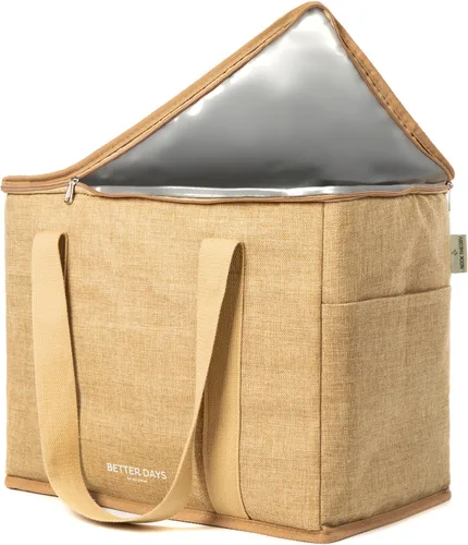 Vista 5 de Nook Theory Bolsa de comestibles reutilizable aislada – a prueba de fugas, bolsa enfriadora grande – Bolsas de compras aisladas para comestibles