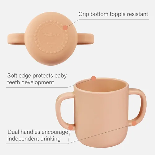 Vista 4 de YOOFOREA Baby Led Weaning Supplies I Toddler Infant Baby Essentials First Stage I - Juego de alimentación para bebés, taza pequeña, ventosa y plato
