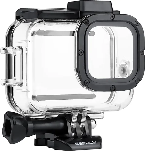 Vista 8 de GEPULY Carcasa impermeable para GoPro Hero 8 Negro, doble ranura para zapata fría protectora subacuática carcasa para GoPro Hero 8 Cámara de acción