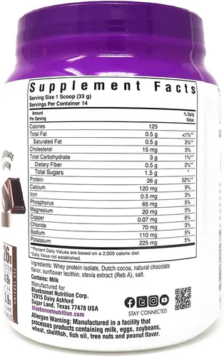 Vista 2 de Bluebonnet Nutrition Whey Protein Aislado en polvo, suero de vacas