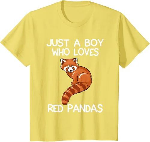 Vista 79 de Just A Boy Who Loves Red Pandas Gift - Camiseta con diseño de panda roja, Negro, S