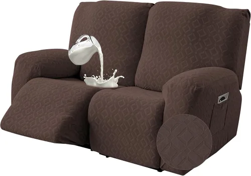 Vista 16 de Gennia Funda Impermeable para Silla Reclinable, Fundas Elásticas para Sofá Reclinable con Bolsillos, Fundas Lavables para Silla Reclinable Lazy Boy