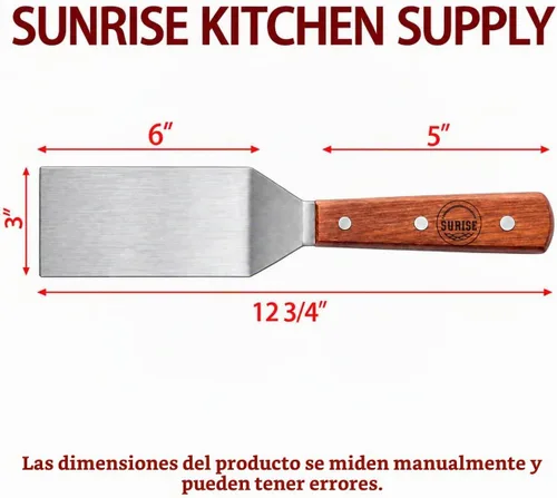 Vista 3 de Sunrise Kitchen Supply - Espátula de acero inoxidable (6 x 3 pulgadas, 2 unidades)