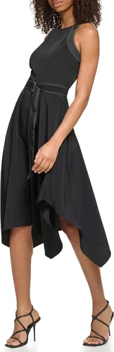 Vista 2 de Karl Lagerfeld Paris - Vestido midi con costuras en contraste para mujer