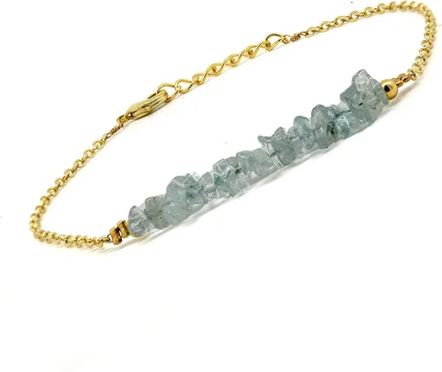 Vista 24 de Gempires Natural Chips Bar Bracelet, Energy Healing Crystals, Birthday, Gift for Her, Gemstone Jewelry 8 inch