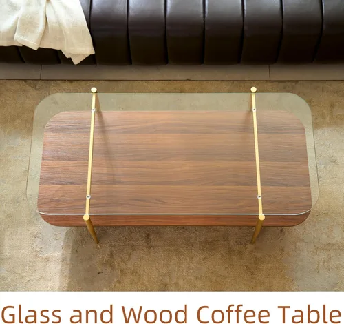 Vista 11 de Saint Mossi - Mesa de café moderna para sala de estar, mesa de café redonda de mediados de siglo, mesa central de 2 niveles para espacios pequeños