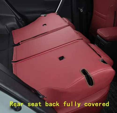 Vista 45 de Fundas de asiento RAV4 de ajuste personalizado, piel sintética impermeable para Toyota RAV4 2013-2018 (beige)