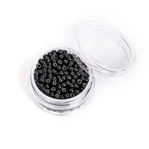 Vista 3 de 500 cuentas de extensión de cabello con micro anillo con forro de nano silicona para extensiones de cabello humano con punta nano de Negro
