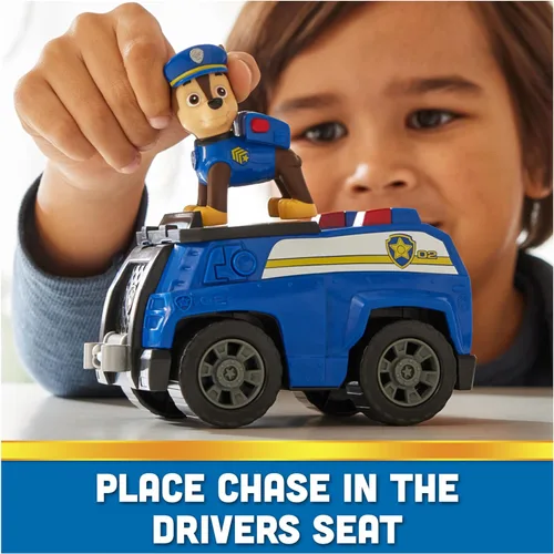 Vista 4 de Paw Patrol, Patrulla de Chase, Vehículo de juguete con figura de acción coleccionable, juguetes para niños con conciencia sostenible para niños
