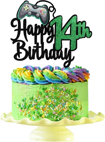 Vista 10 de Decoración de pastel de feliz cumpleaños 8 para videojuegos, suministros para tartas de fiesta de cumpleaños de 8 años, juego en nivel, decoración