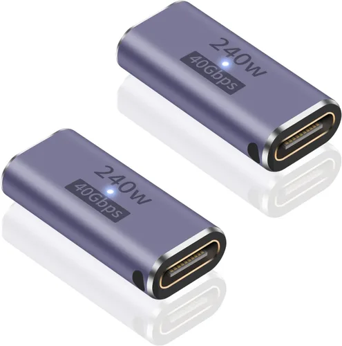 Vista 7 de Poyiccot Adaptador USB C de Ángulo Recto PD 240W para Thunderbolt 4/3, Extensión USB C Macho a Hembra de 90 Grados en Ángulo Recto USB 4.0 Conector