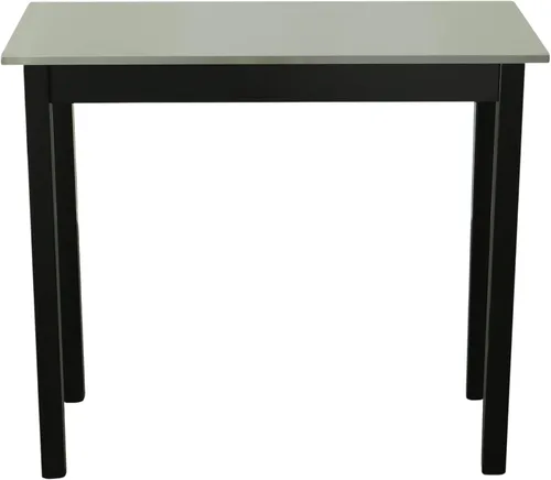 Vista 4 de Carolina Chair & Table Cambell - Mesa de barra superior de acero inoxidable con altura de mostrador, base rectangular contemporánea de acero