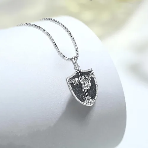 Vista 3 de San MiguelSan PeregrinoSan BenitoSan JudaSan AndrésSan CristóbalSan JoséSan RafaelSan SebastiánJesús CrucifijoVirgen María Milagrosa Medalla Collar