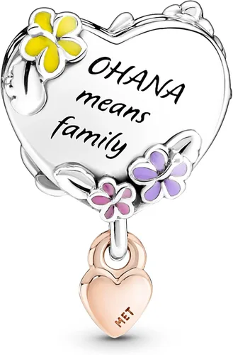 Vista 2 de Pandora Disney Ohana - Abalorio inspirado en Lilo Stitch Plata esterlina circonita
