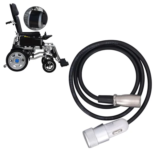 Vista 2 de 12-24V Electric Motor Power Fast Charging Line Accessory BC04 2PD60W Wheelchair Joystick Controller Charging Cable ABS