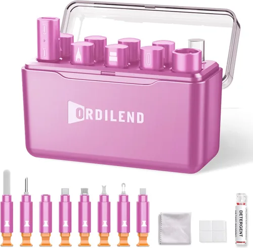 Vista 14 de Ordilend Kit de limpieza para iPhone para limpiador de puerto de carga, multiherramienta de reparación de limpiador de iPhone, cable Lightning, kit