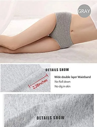 Vista 8 de Ropa interior para mujer de algodón a media cintura no marca los rollitos cobertura completa calzones para mujer lencería ropa interior para mujer