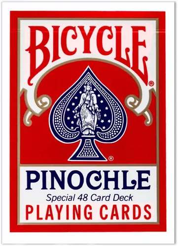 Vista 3 de 1 docena de cartas de póquer Pinochle - 6 barajas azules y 6 rojas (estándar)