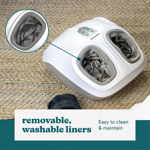 Vista 5 de Homedics Shiatsu Air 2.0 Masajeador de pies con calor calmante y compresión de aire rítmica, 3 controles e intensidades personalizados, forro