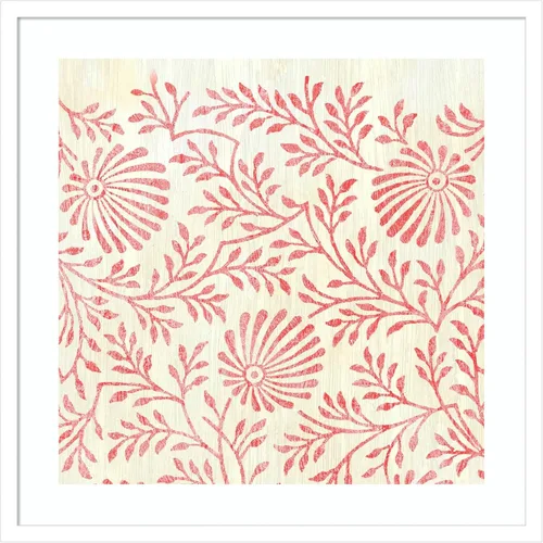 Vista 14 de Amanti Art Lienzo decorativo para pared enmarcado de 24 x 24 pulgadas, patrones desgastados en rojo VII por June Erica Vess, arte de pared
