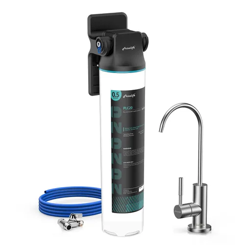 Vista 11 de Frizzlife DW10F - Sistema de filtro de agua para debajo del fregadero con grifo de níquel cepillado, elementos certificados NSF/ANSI 53 y 42, reduce