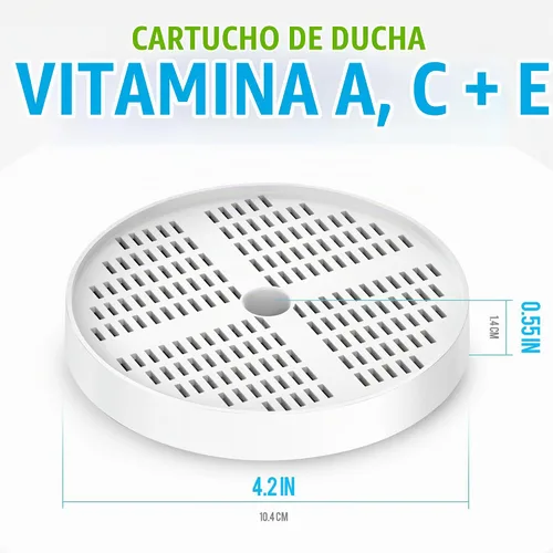 Vista 4 de AquaHomeGroup Cartucho de repuesto de vitamina C + E+A para cabezal de ducha hexagonal
