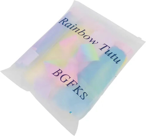 Vista 5 de BGFKS Falda de tutú de tul de ballet en capas para niñas pequeñas con lazos coloridos para el cabello, Arcoiris (Rainbow)