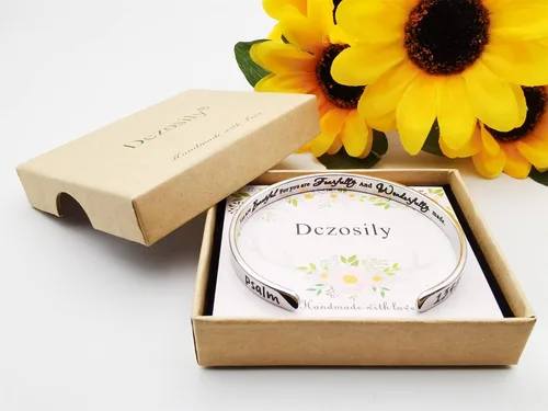Vista 6 de Pulseras inspiradoras para mujer, joyería de acero inoxidable, con refranes, pulsera motivacional con mensaje oculto, pulseras grabadas para mejor