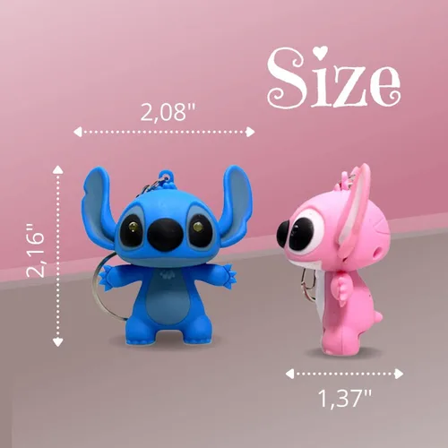 Vista 2 de 2 llaveros de murino y ángel de dibujos animados para niños, niñas, niños, parejas de dibujos animados para llaves, mochila, bolsa, teléfono