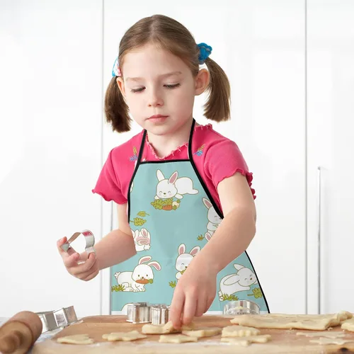 Vista 4 de Delantal infantil personalizado, delantal infantil personalizado para cocinar, hornear, jardinería, fiestas