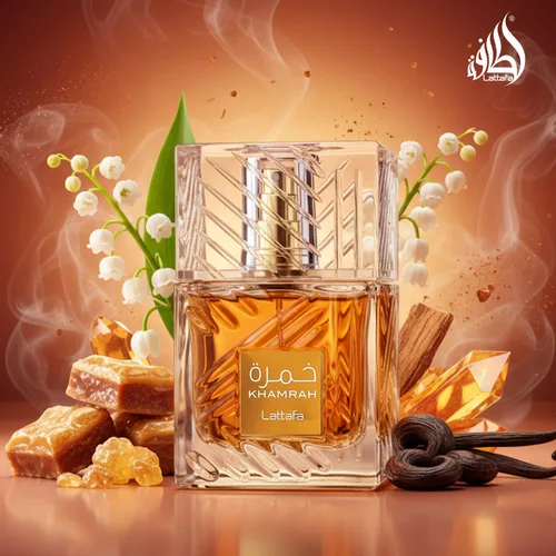 Vista 5 de Lattafa Khamrah - Vainilla, picante cálido, ámbar, canela - Perfume Eau de Parfum de larga duración para unisex, 3.40 onzas / 100 ml
