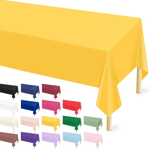 Vista 28 de Mulbozy Mantel de plástico negro desechable 4 unidades, 54 × 108 pulgadas