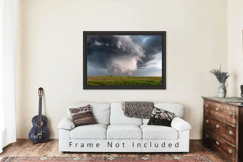 Vista 5 de Supercell Thunderstorm Photography Print (Not Framed) Picture of Mesocyclone Wall Cloud at Ground Level on Stormy Spring Day in Oklahoma Panhandle