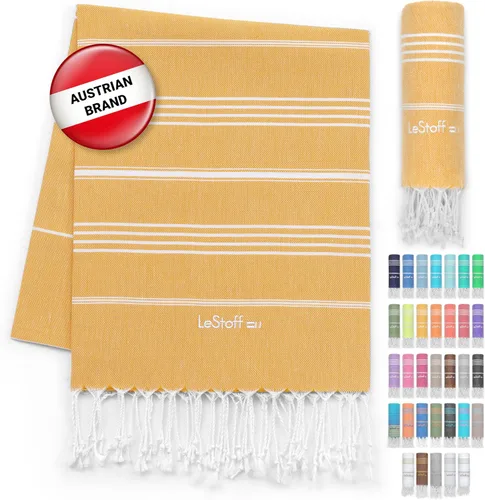 Vista 6 de LeStoff Toalla de playa turca 100% algodón orgánico prelavada de 38 x 71 pulgadas, suave, altamente absorbente, de secado rápido, playa, piscina