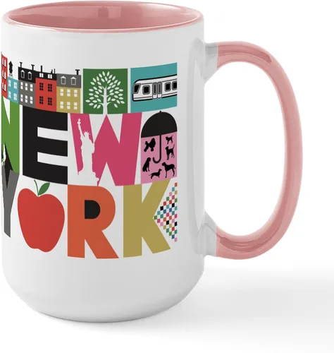 Vista 16 de CafePress New York Republic Tazas de cerámica de 15 oz (15.0 fl oz)