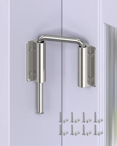 Vista 12 de Cerradura de bucle de puerta corredera multiángulo, cierre de aleación de aluminio de 90/180 grados para puerta de granero simple/doble, ventana
