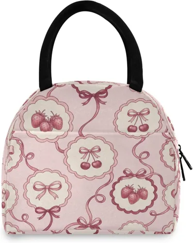 Vista 9 de Blueangle Bolsa de almuerzo aislada con patrón de aguacate para mujeres, bolsa de almuerzo aislada, bolsa térmica para estudiantes y lonchera