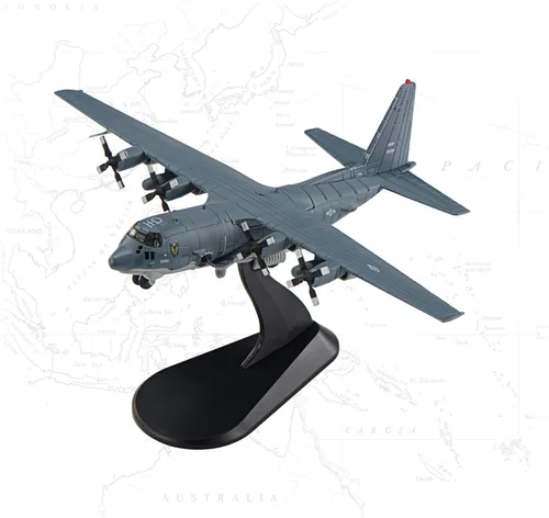 Vista 12 de AC-130H Gunship - Aviones fundidos a presión, escala 1/200, modelo de avión de metal para coleccionista, entusiasta de la aviación, coleccionable