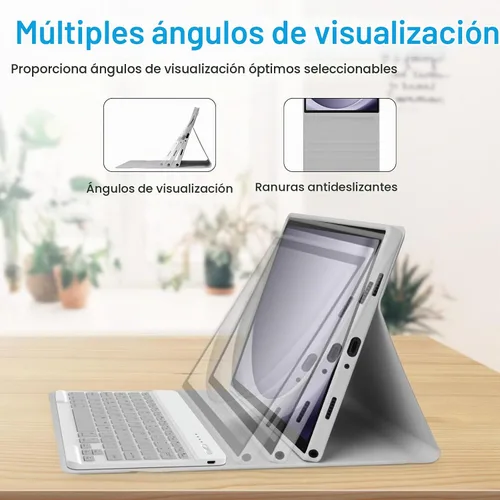 Vista 3 de MORECOO Funda para Samsung Galaxy Tab A9 Plus con teclado de 11 pulgadas 2023 (SM-X210/X216/X218), funda para tableta A9 Plus con teclado