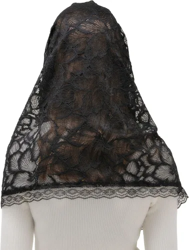 Vista 5 de PAMOR Infinity Floral Veils Bufanda Capilla Velo Cabeza Envoltura Estilo Masa Latina Encaje Mantilla