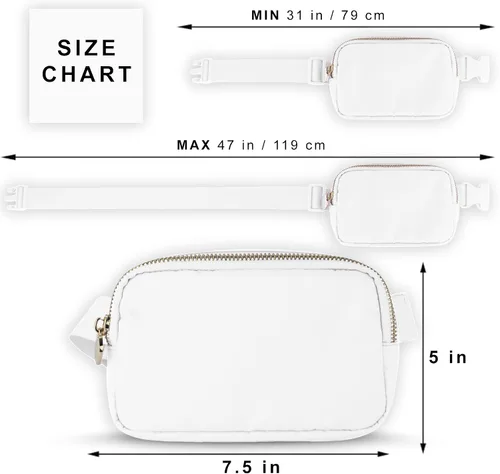 Vista 4 de DANCOUR Bolso cruzado de nailon blanco para mujer, resistente al agua, 7.5 x 2 x 5 pulgadas