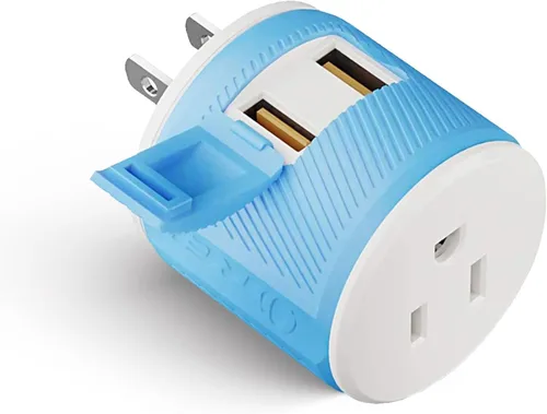 Vista 17 de OREI Adaptador de enchufe para viajes a Sudáfrica, Botsuana, Namibia con doble USB - Entrada EE. UU. - Tipo M (U2U-10L), Funcionará con teléfonos