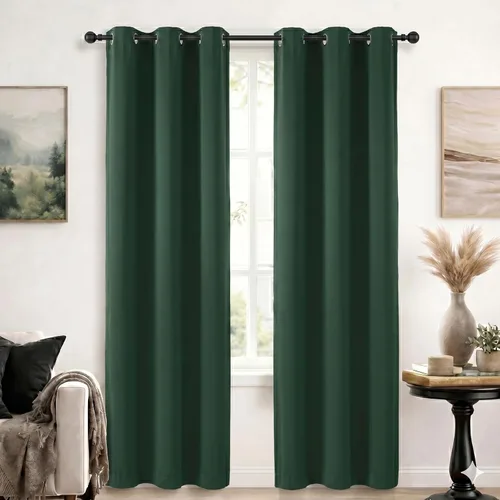 Vista 53 de Simplebrand Cortinas blancas puras de 96 pulgadas de largo para oscurecer la habitación, juego de 2 paneles para dormitorio/sala de estar, bloqueo
