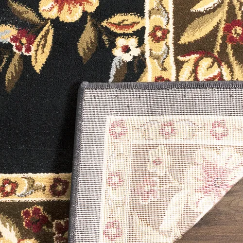 Vista 5 de SAFAVIEH Lyndhurst Collection - Alfombra de pasillo, 2 pies 3 pulgadas x 8 pies, color negro y marrón, diseño tradicional de enrejado floral,